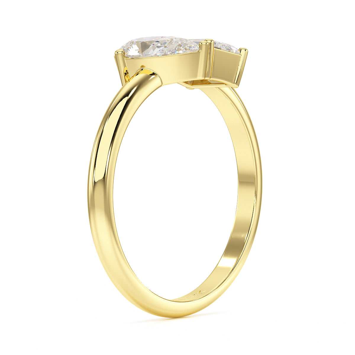 Pear & Emerald Toi Et Moi Ring