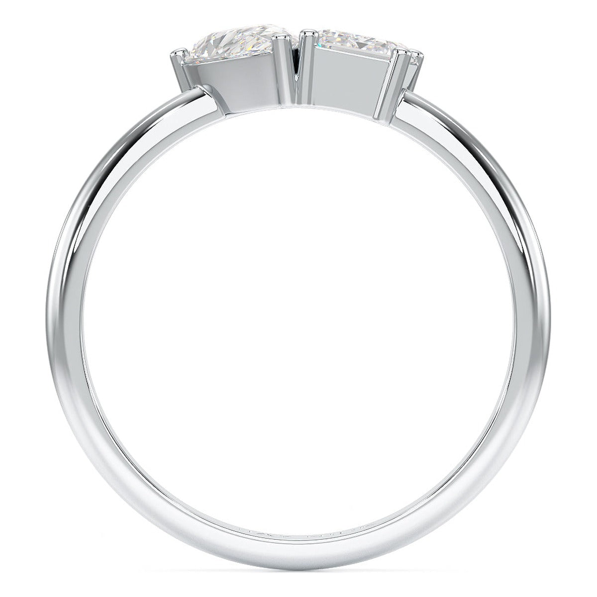 Pear & Emerald Toi et Moi Ring in white gold or platinum