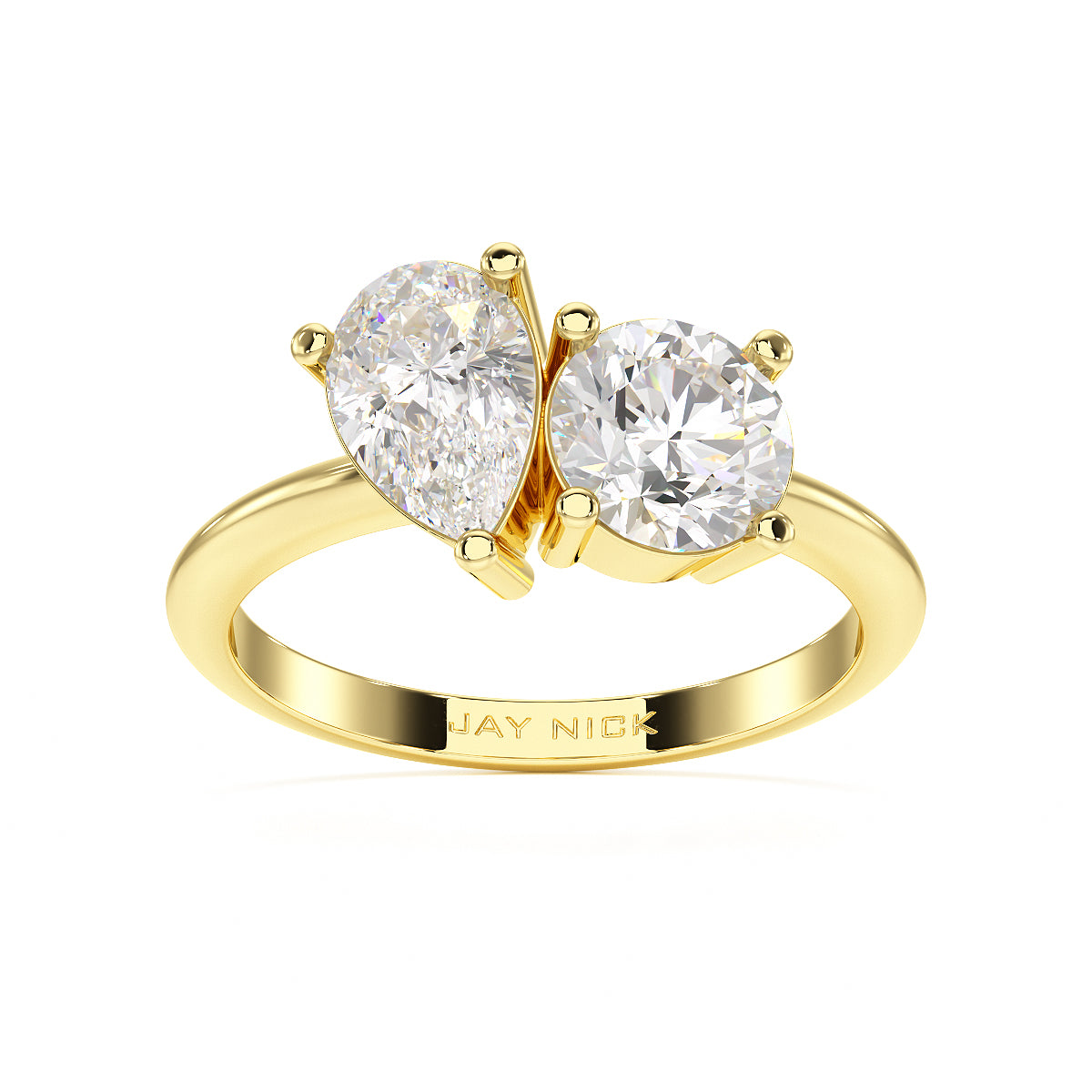 Pear & Round Toi Et Moi Ring