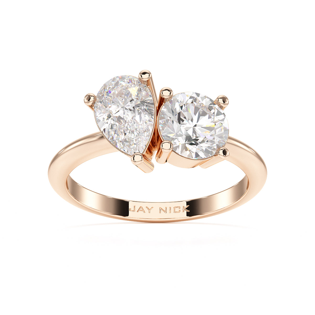 Pear & Round Toi Et Moi Ring