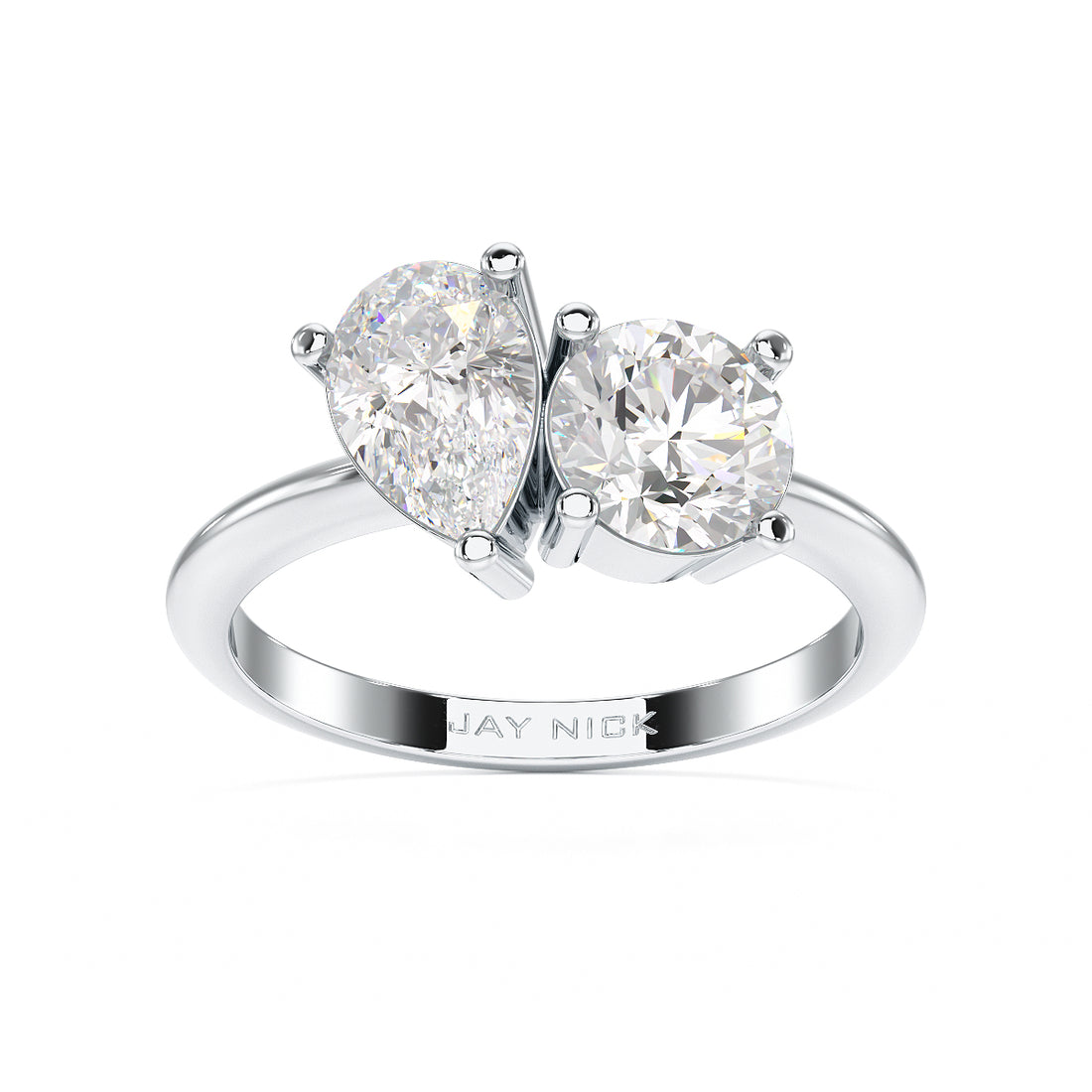 Pear & Round Toi Et Moi Ring