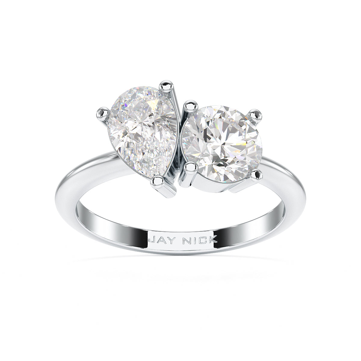 Pear & Round Toi Et Moi Ring