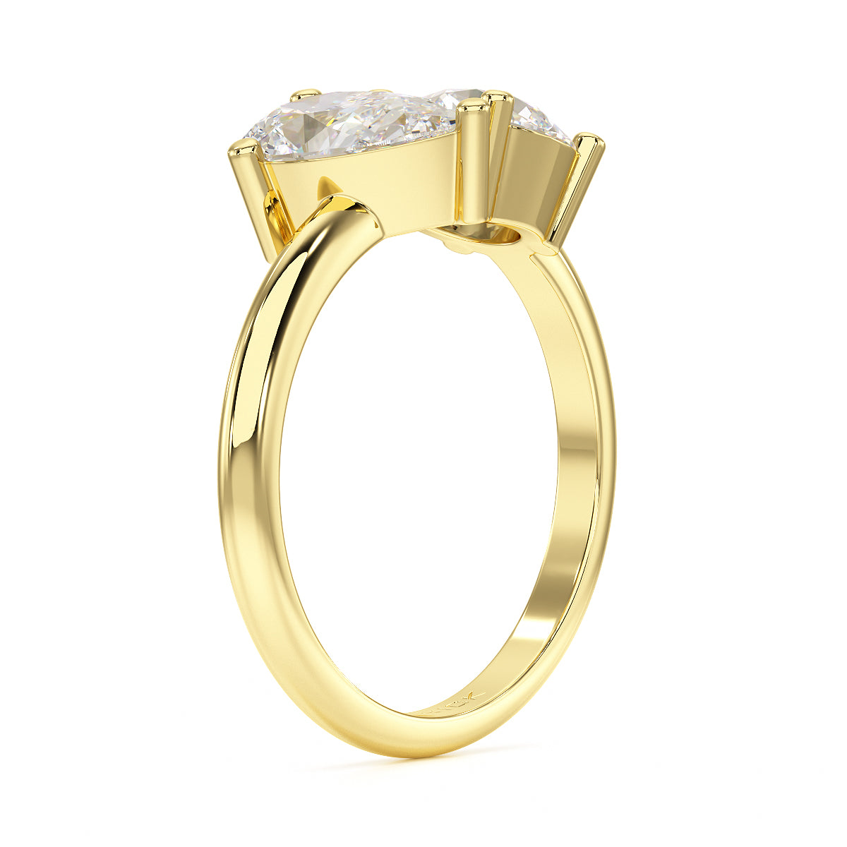 Pear & Round Toi Et Moi Ring