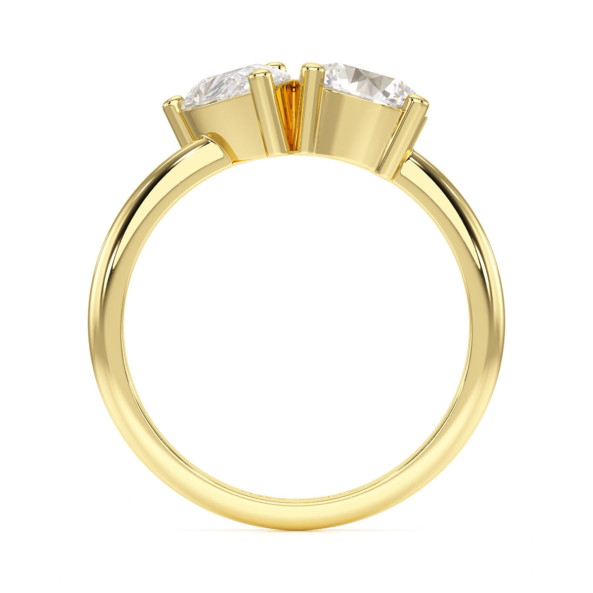 Pear & Round Toi Et Moi Ring