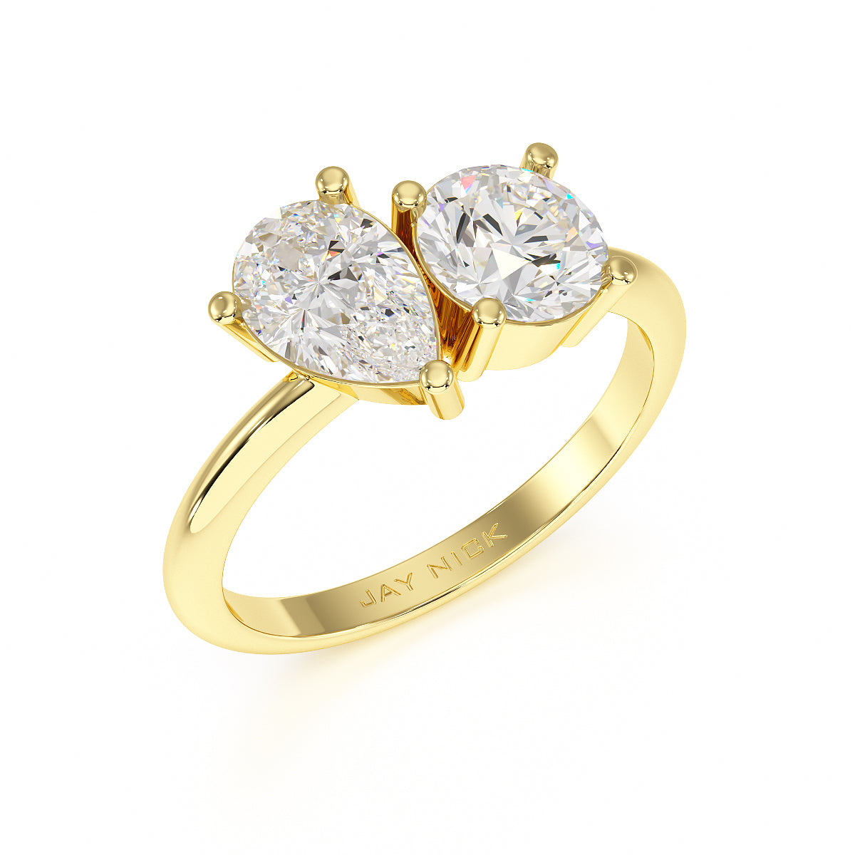 Pear & Round Toi Et Moi Ring