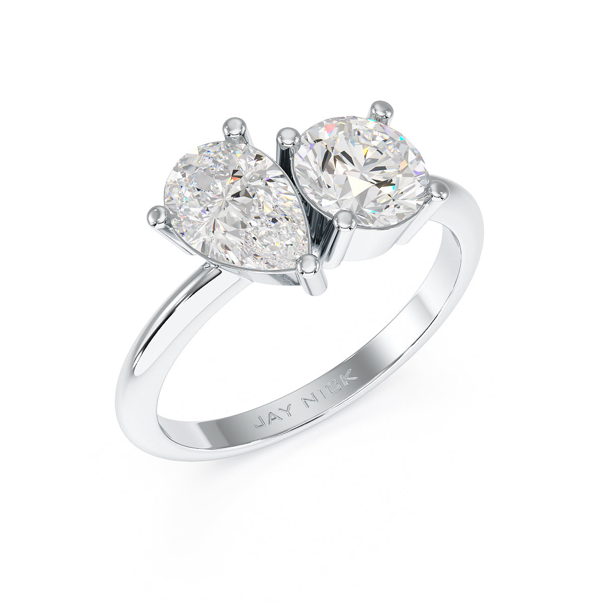 Pear & Round Toi Et Moi Ring