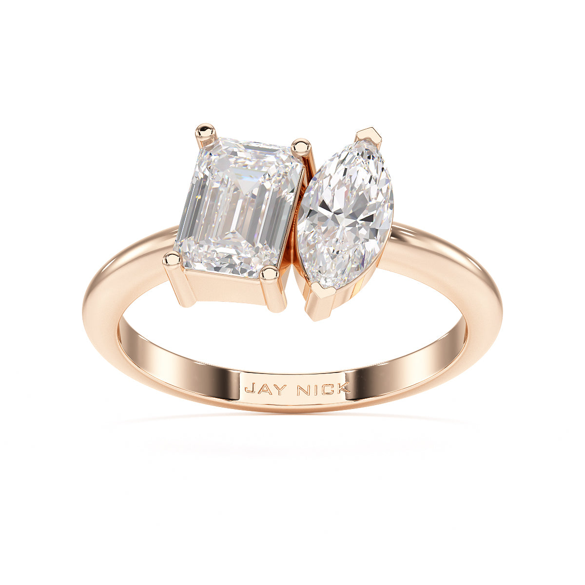 Emerald & Marquise Toi Et Moi Ring