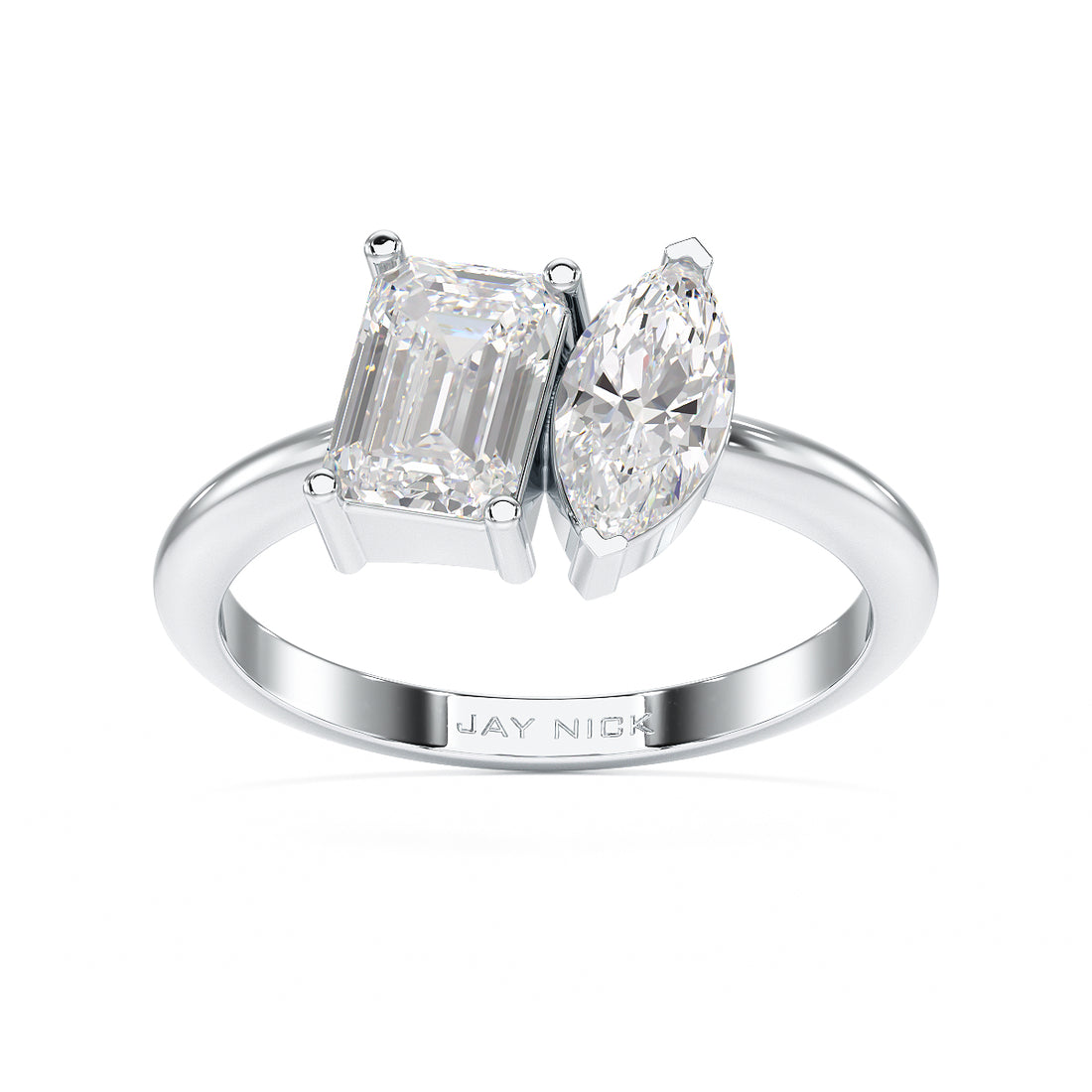 Emerald & Marquise Toi Et Moi Ring