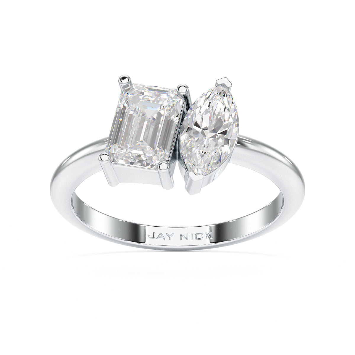 Emerald & Marquise Toi Et Moi Ring