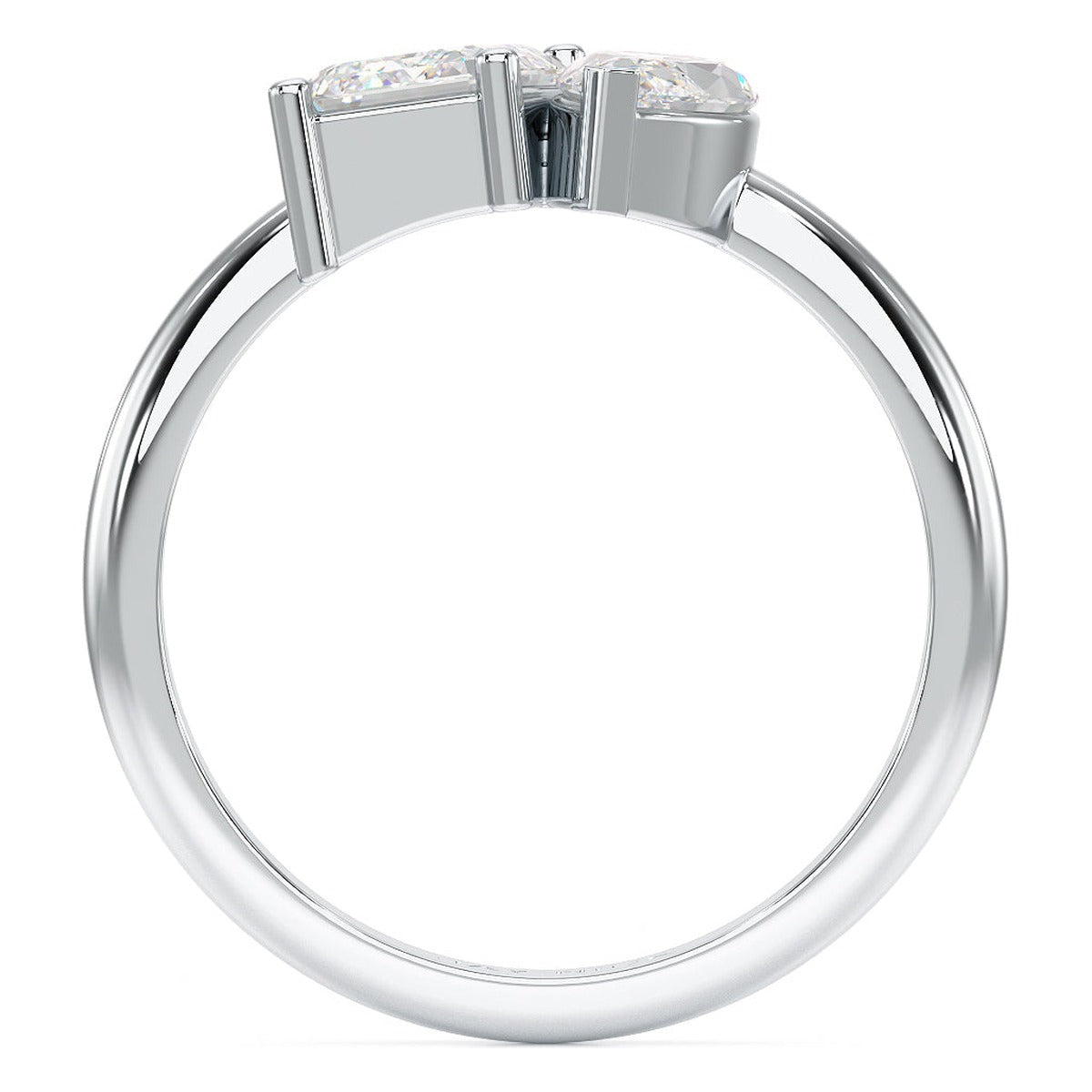 Emerald & Marquise Toi et Moi Ring in white gold or platinum