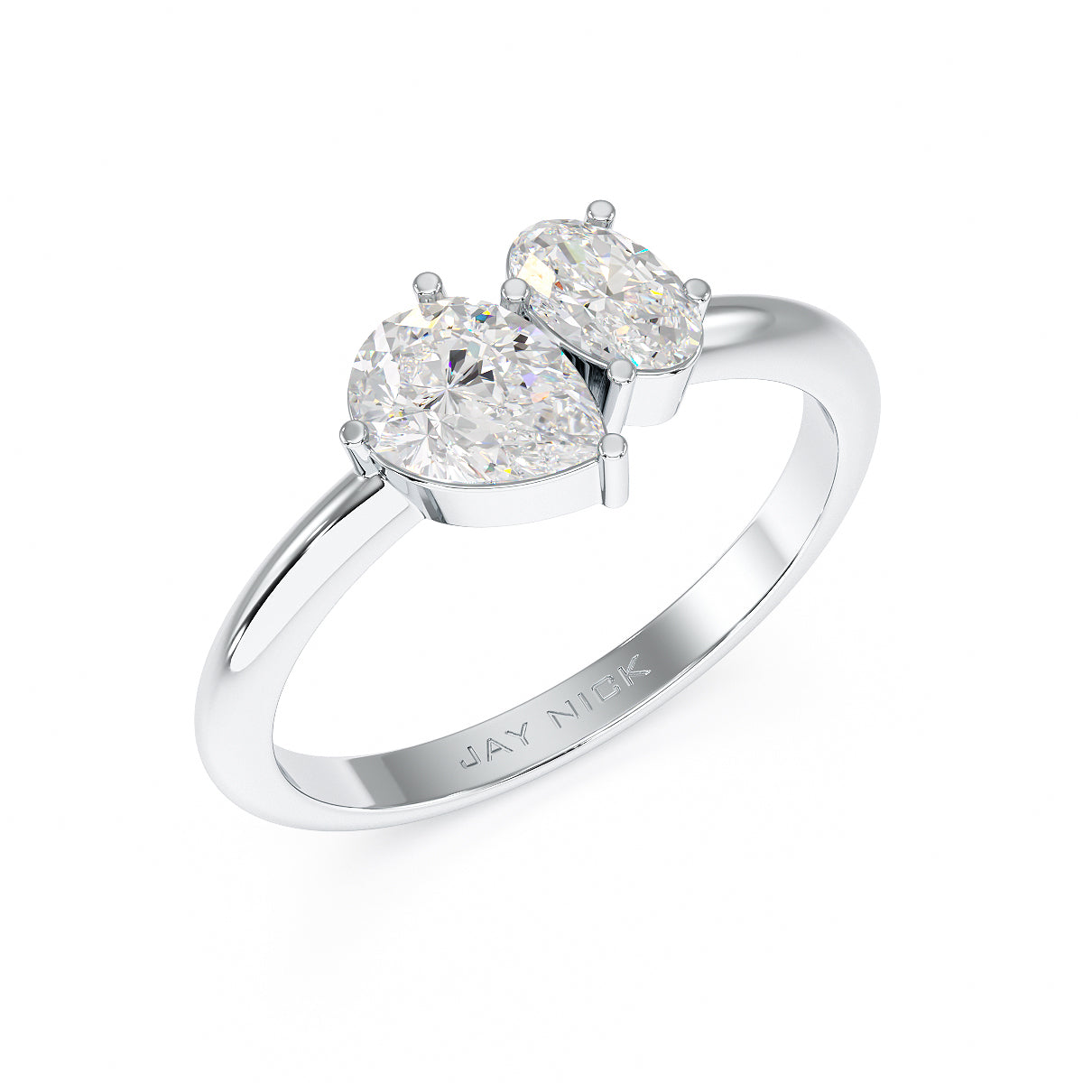 Pear & Oval Toi Et Moi Ring