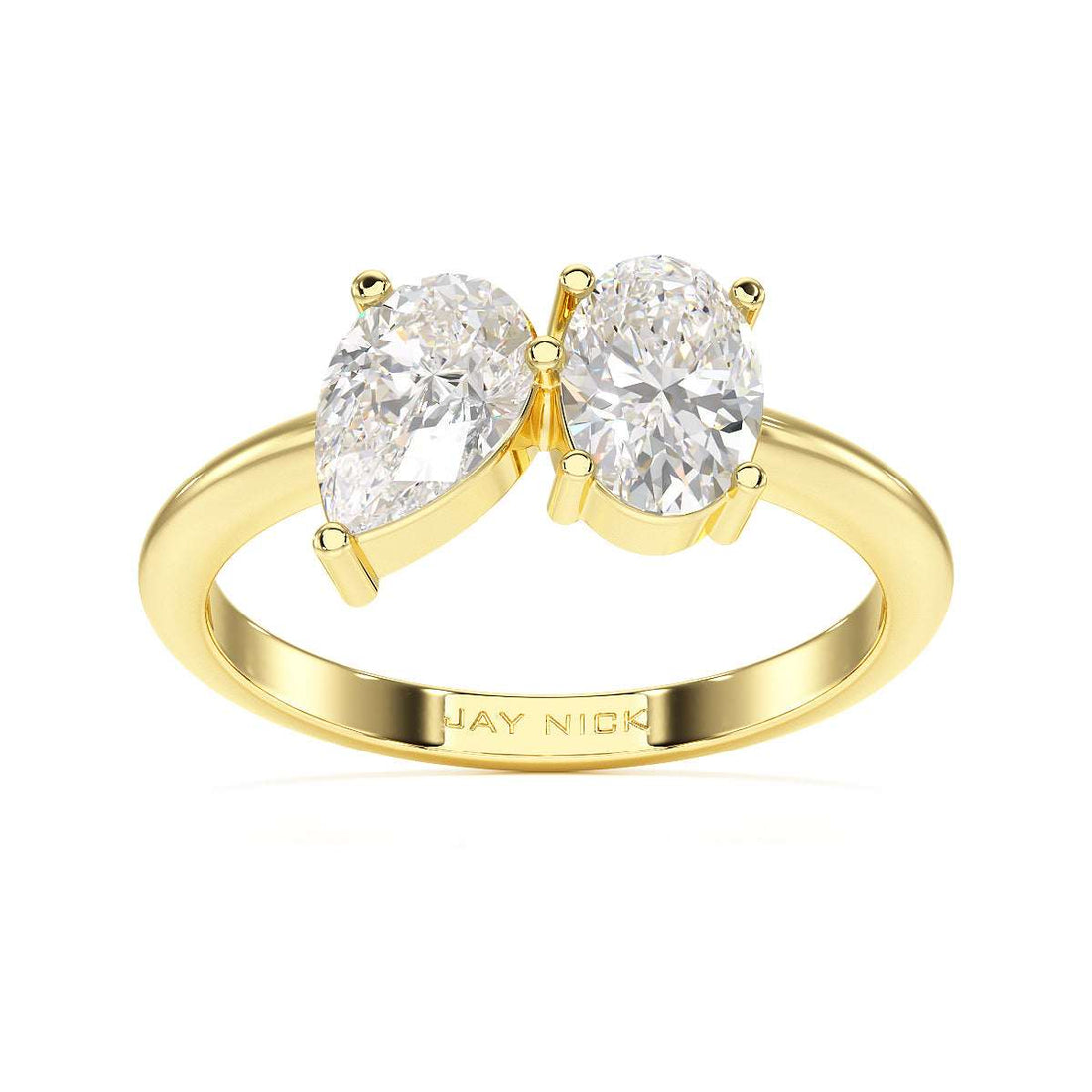 Inverted Pear & Oval Toi Et Moi Ring