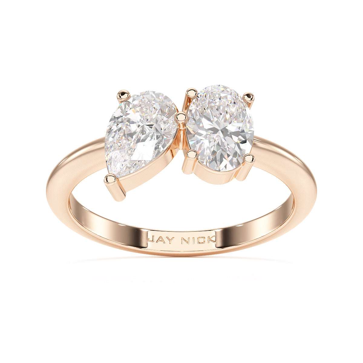 Inverted Pear & Oval Toi Et Moi Ring