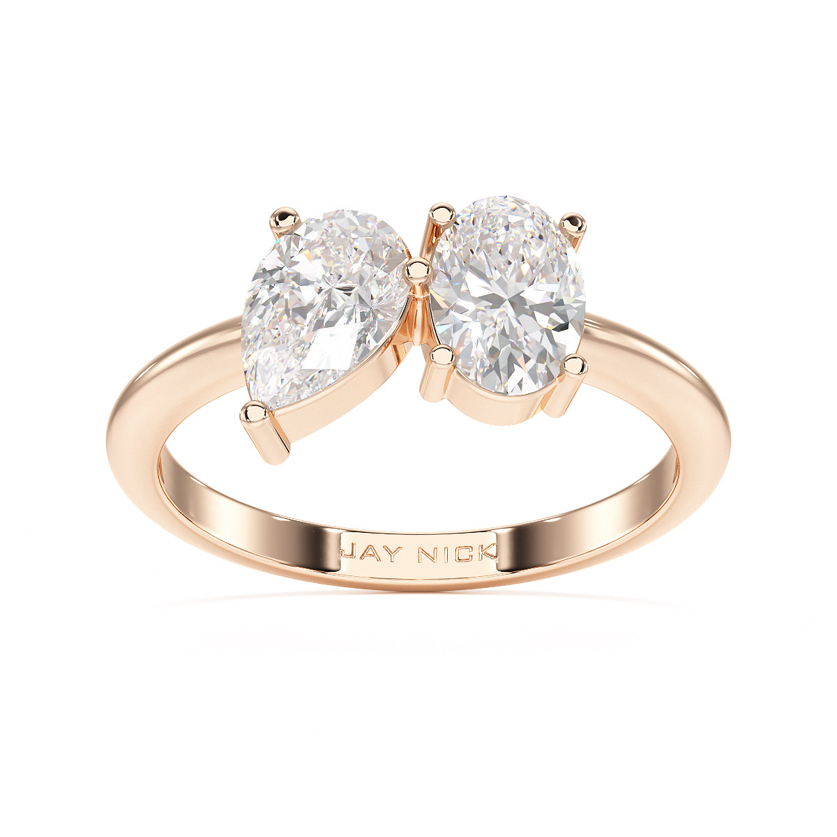 Inverted Pear & Oval Toi Et Moi Ring