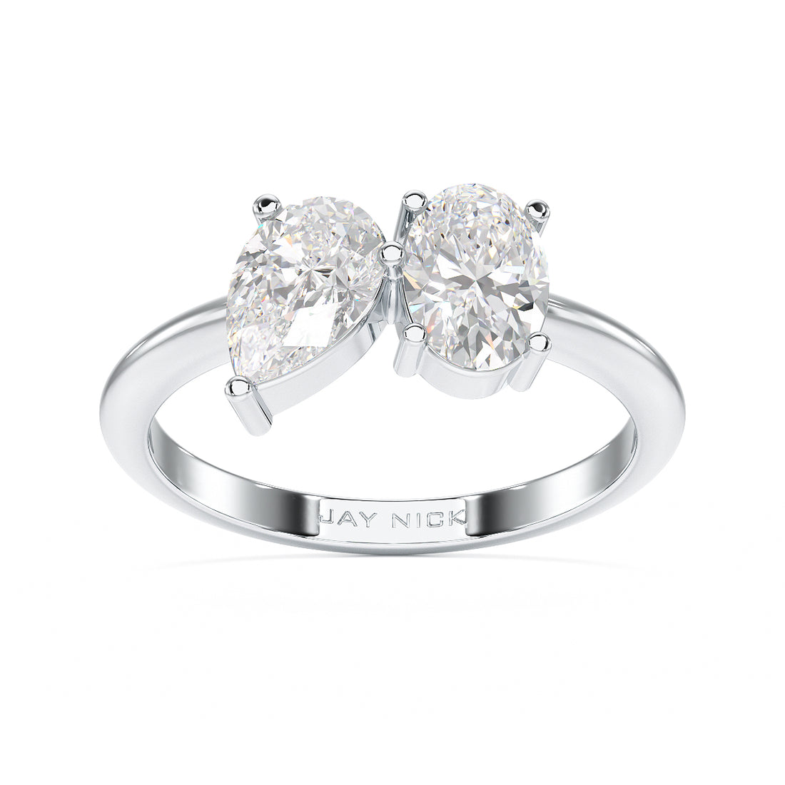 Inverted Pear & Oval Toi Et Moi Ring