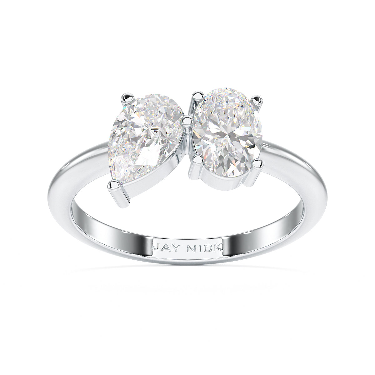 Inverted Pear & Oval Toi Et Moi Ring