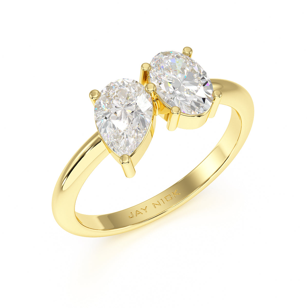 Inverted Pear & Oval Toi Et Moi Ring