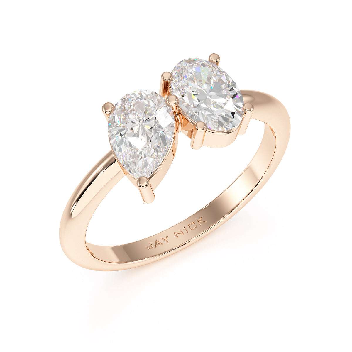 Inverted Pear & Oval Toi Et Moi Ring