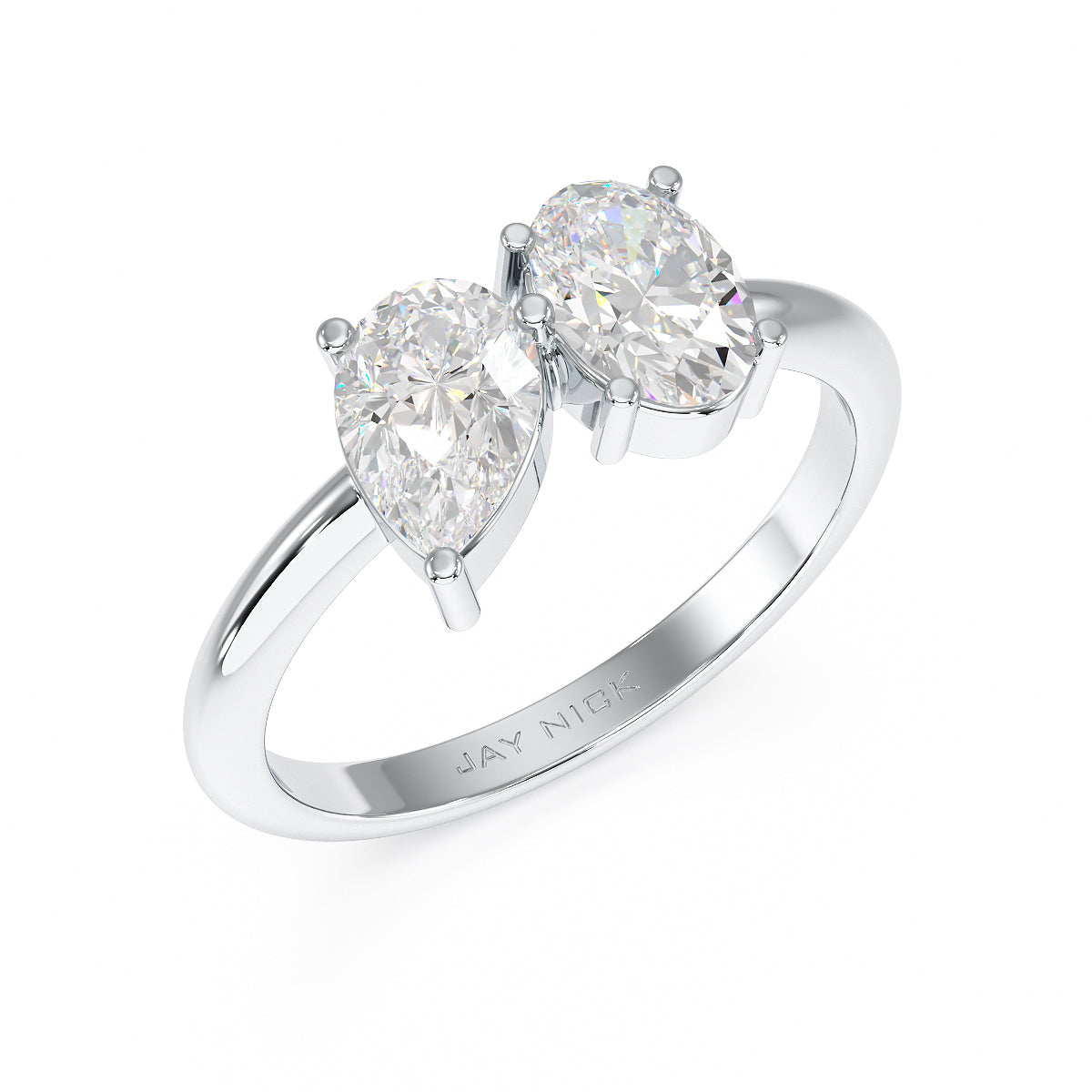 Inverted Pear & Oval Toi Et Moi Ring