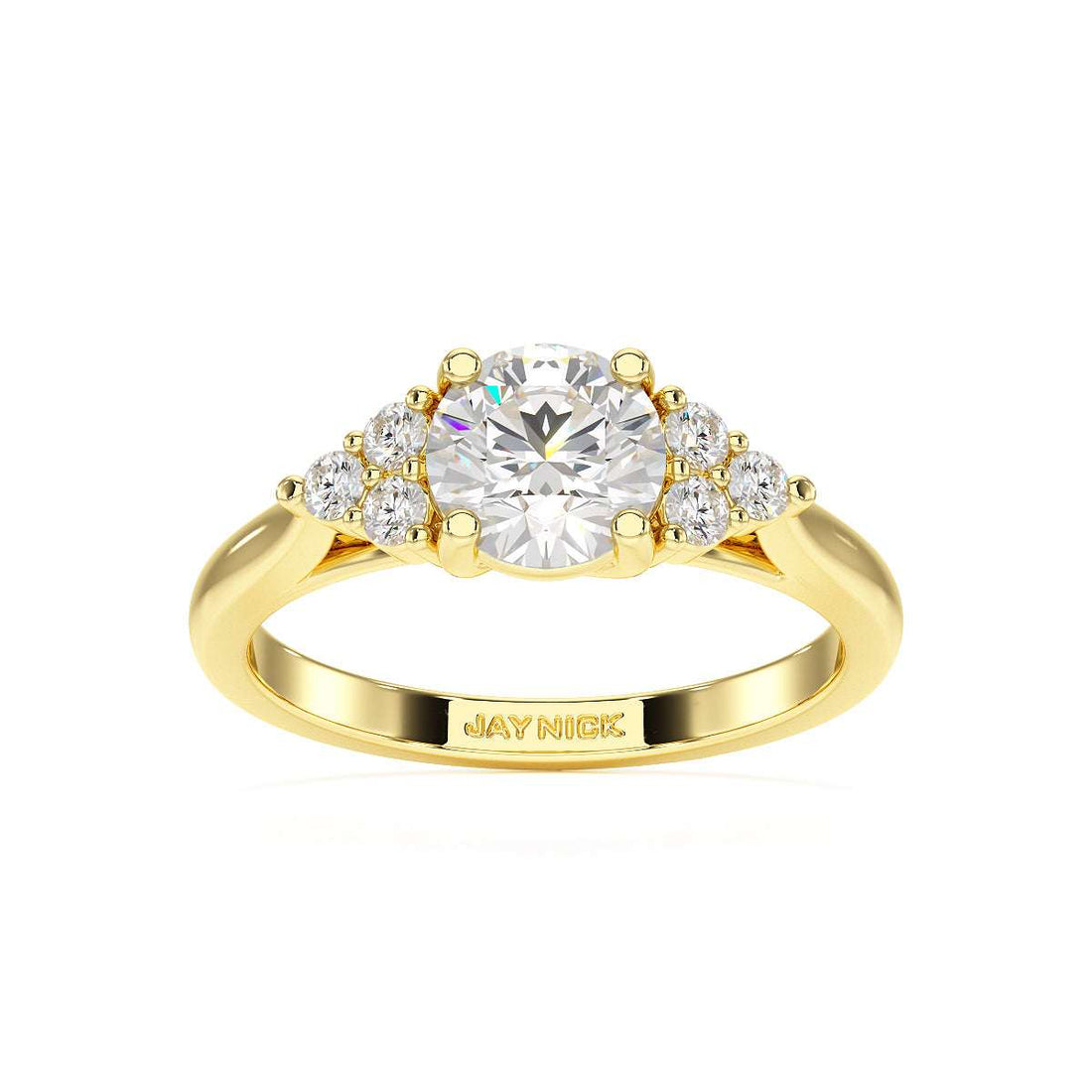 Round Trefoil Engagement Ring