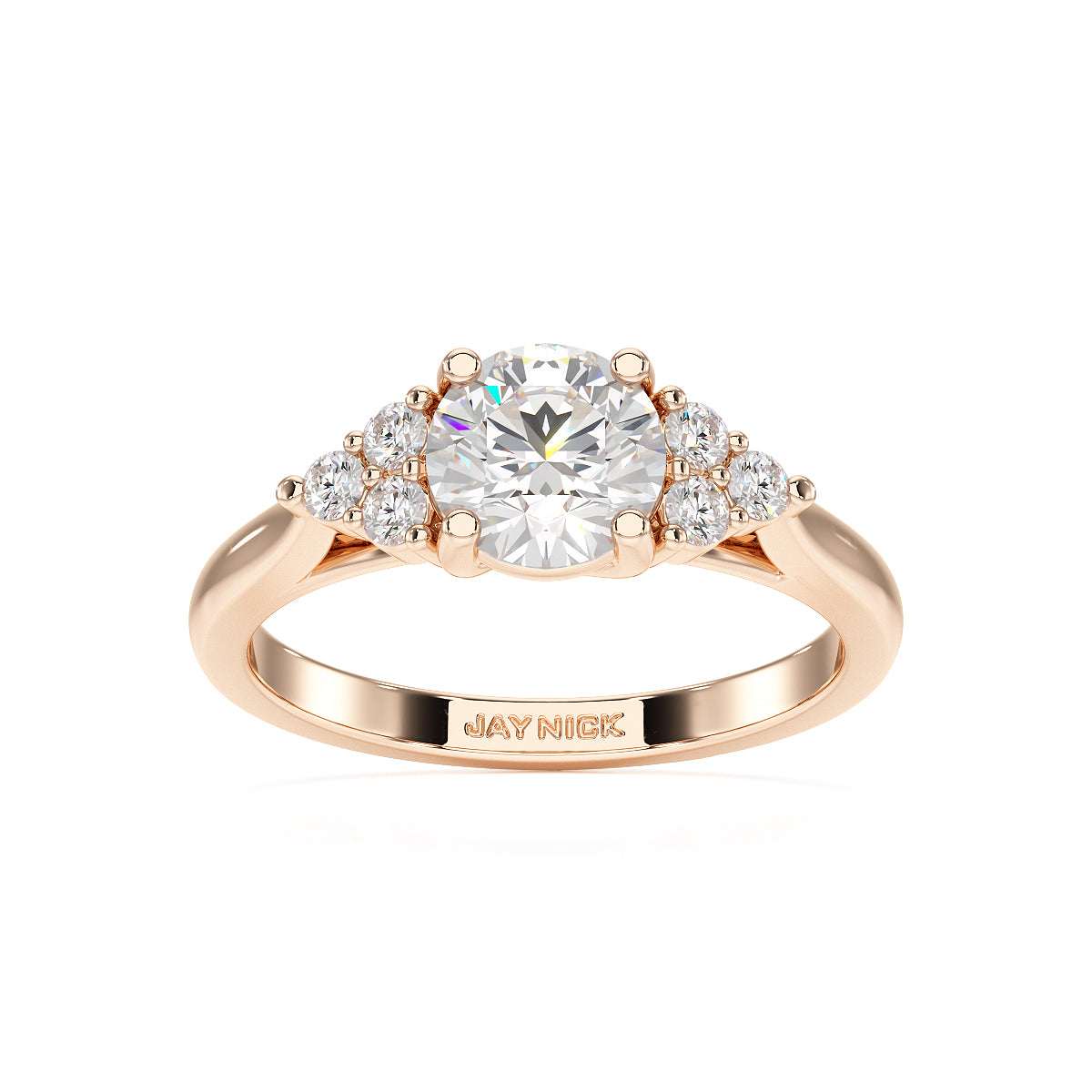Round Trefoil Engagement Ring