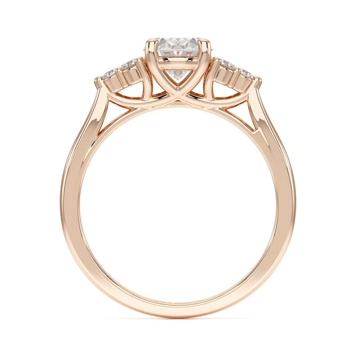 Oval Trefoil Engagement Ring