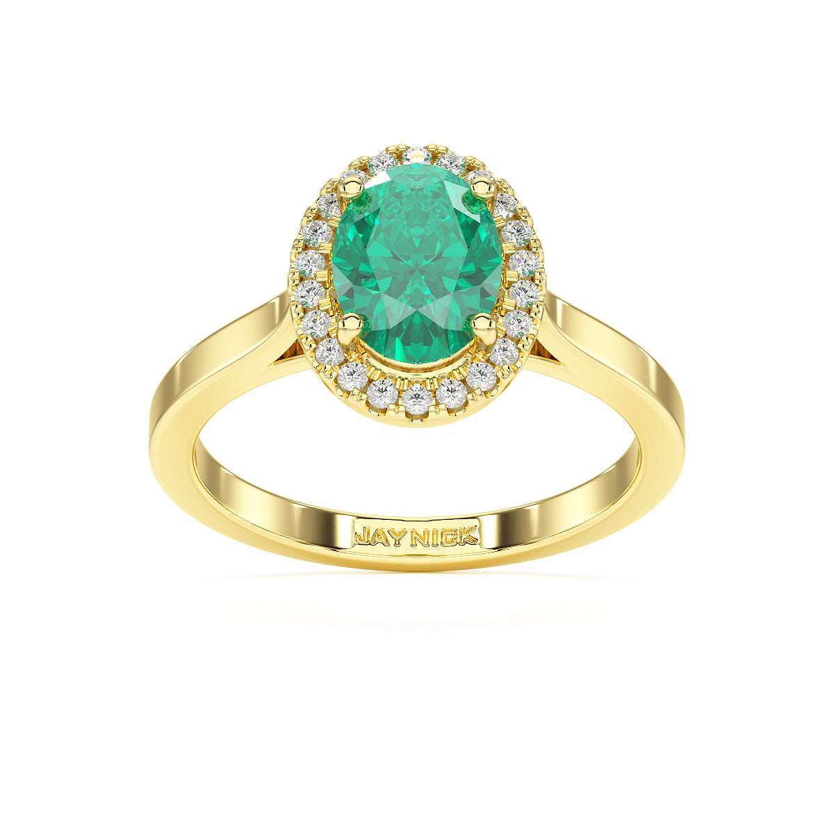 Oval Emerald Halo Ring