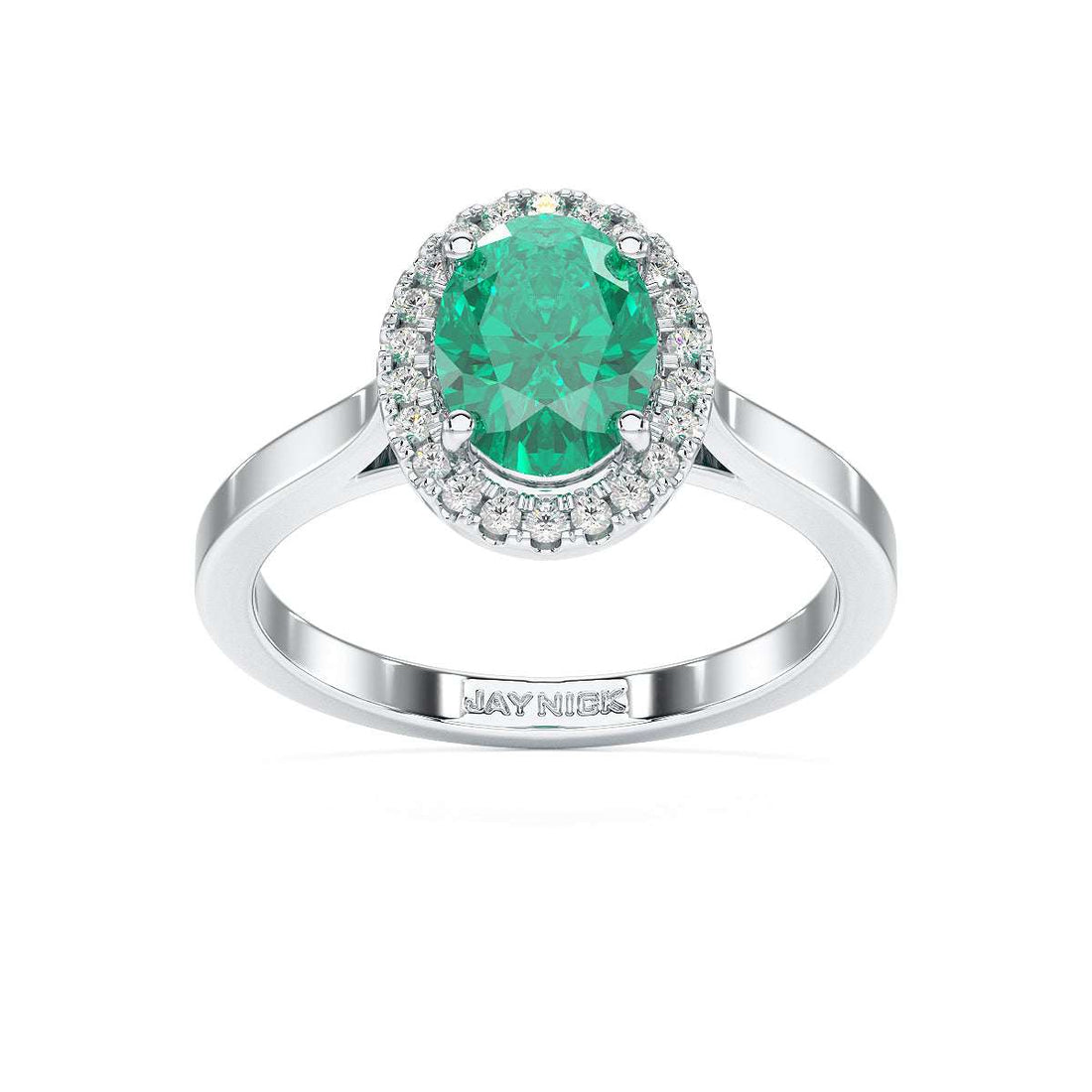 Oval Emerald Halo Ring