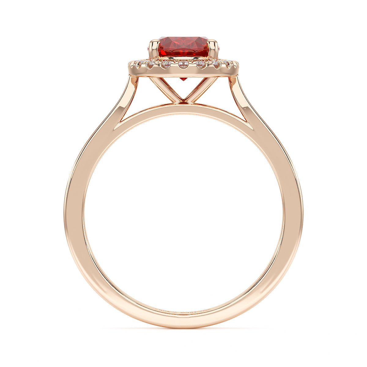 Oval Ruby Halo Ring