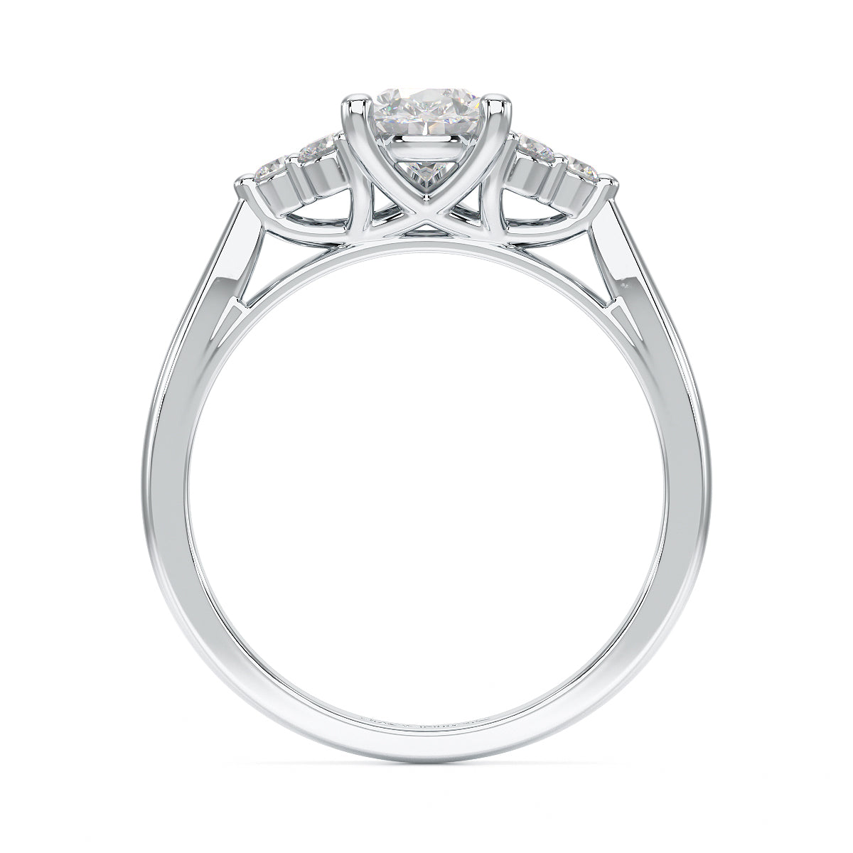 Pear Trefoil Engagement Ring