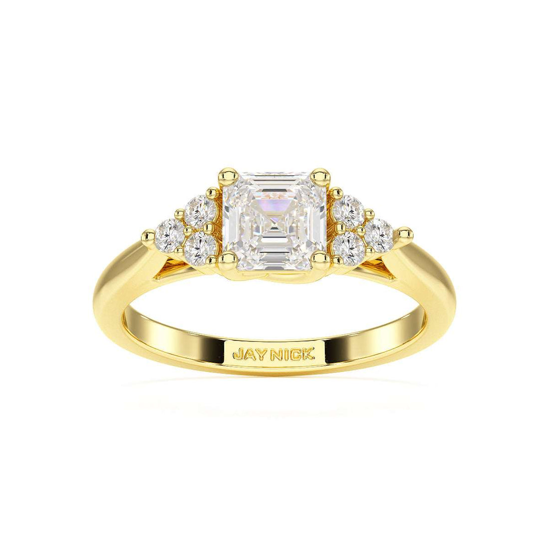 Asscher Trefoil Engagement Ring