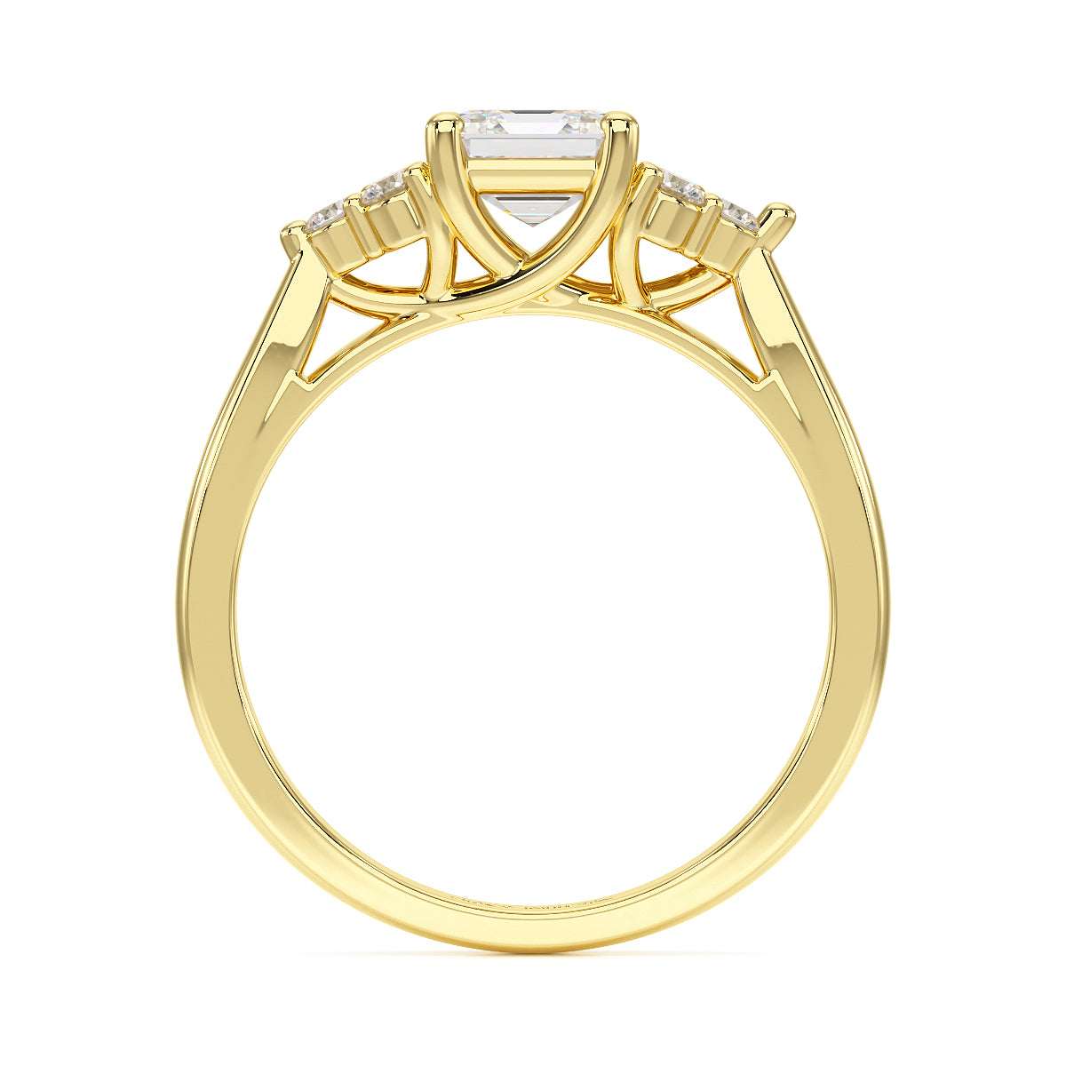 Asscher Trefoil Engagement Ring