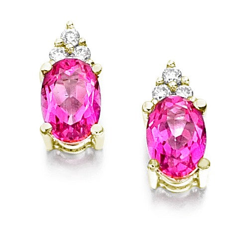 Pink Topaz Trefoil Earrings