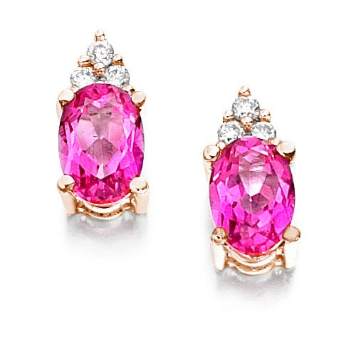 Pink Topaz Trefoil Earrings