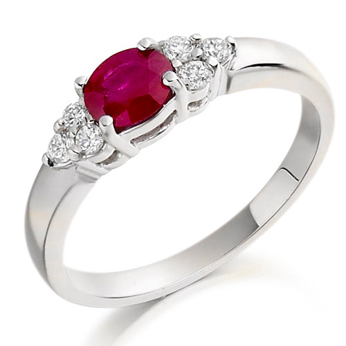 Ruby & Diamond Trefoil Ring