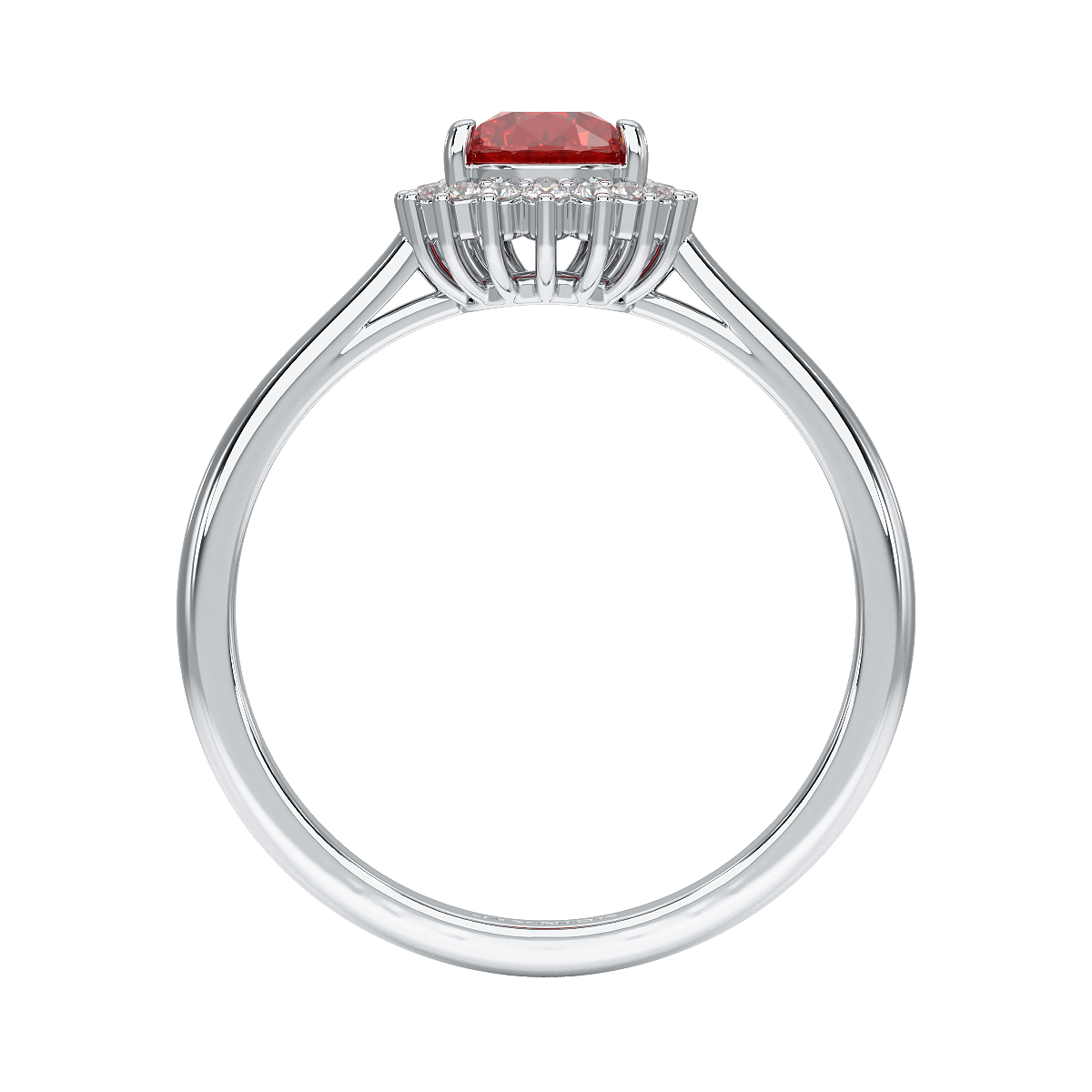 Pear Ruby Sunburst Ring