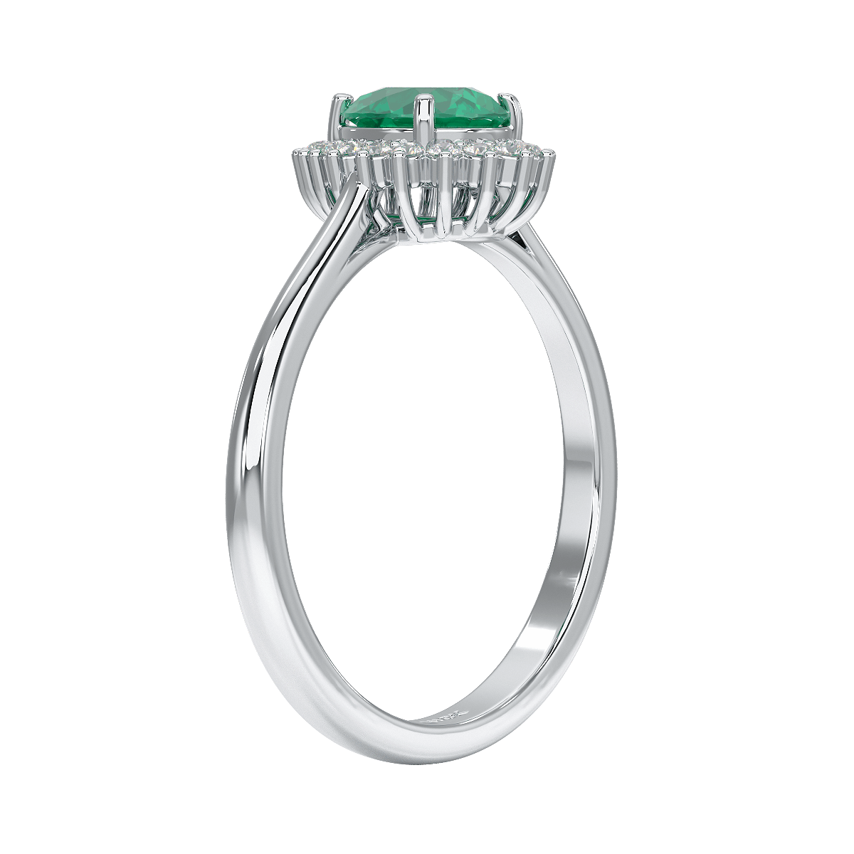 Pear Emerald Sunburst Ring