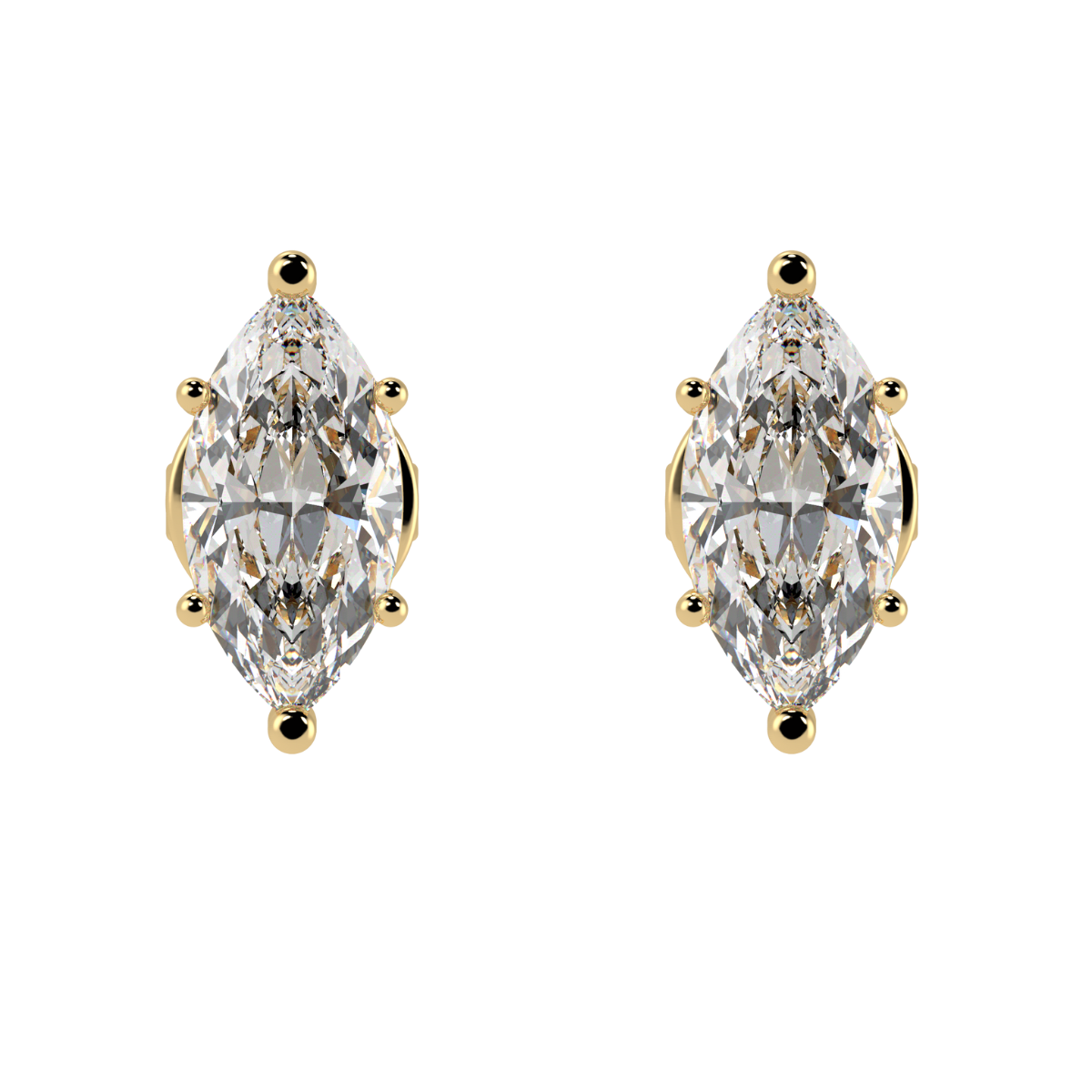 Marquise Solitaire Stud Earrings