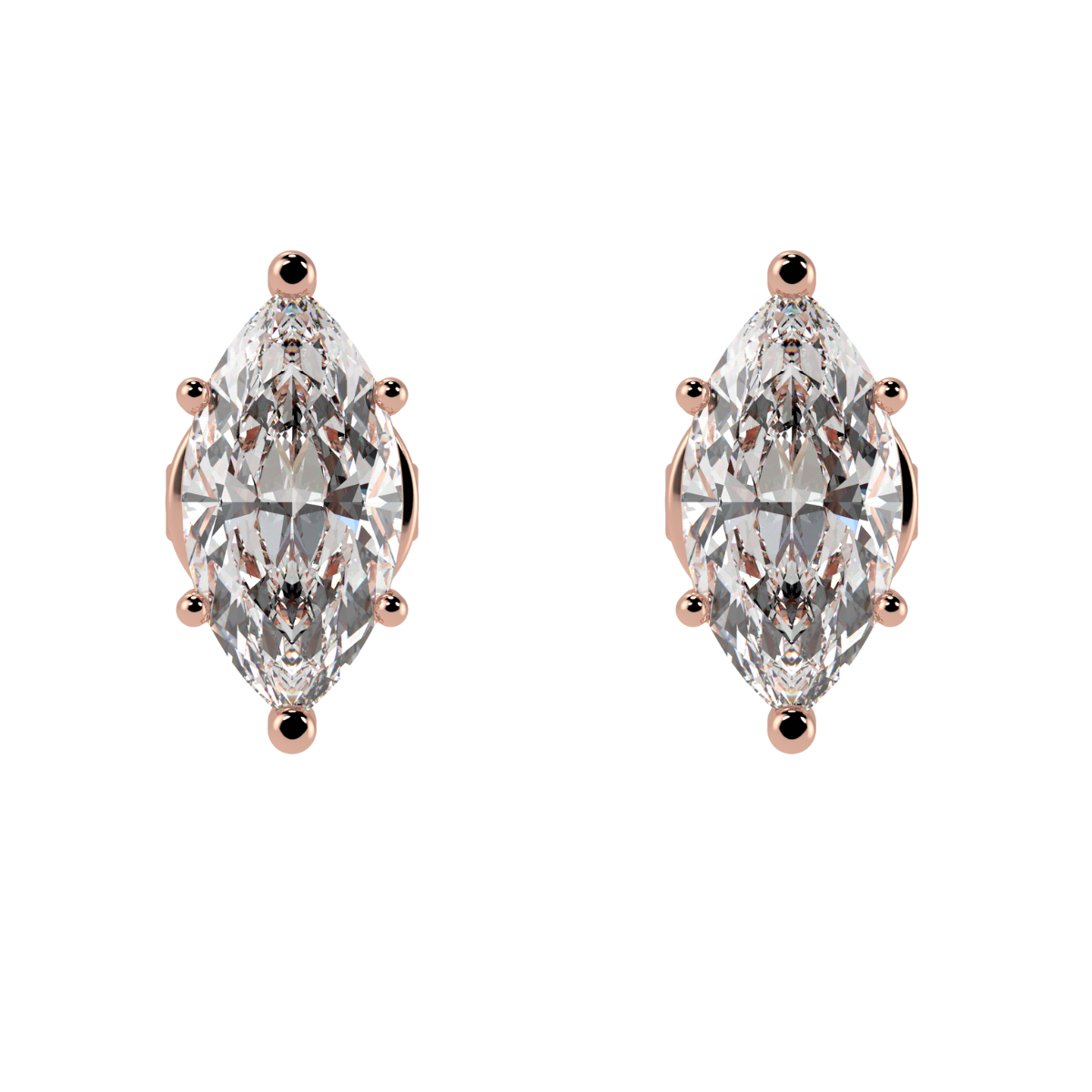 Marquise Solitaire Stud Earrings