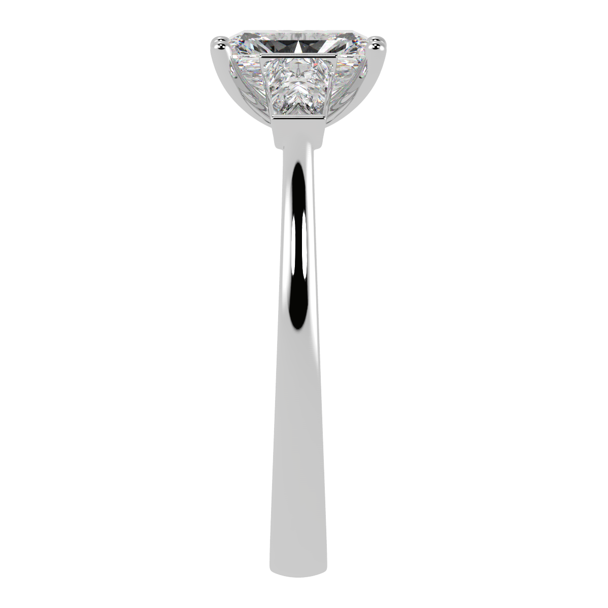 Radiant & Baguette Three Stone Ring