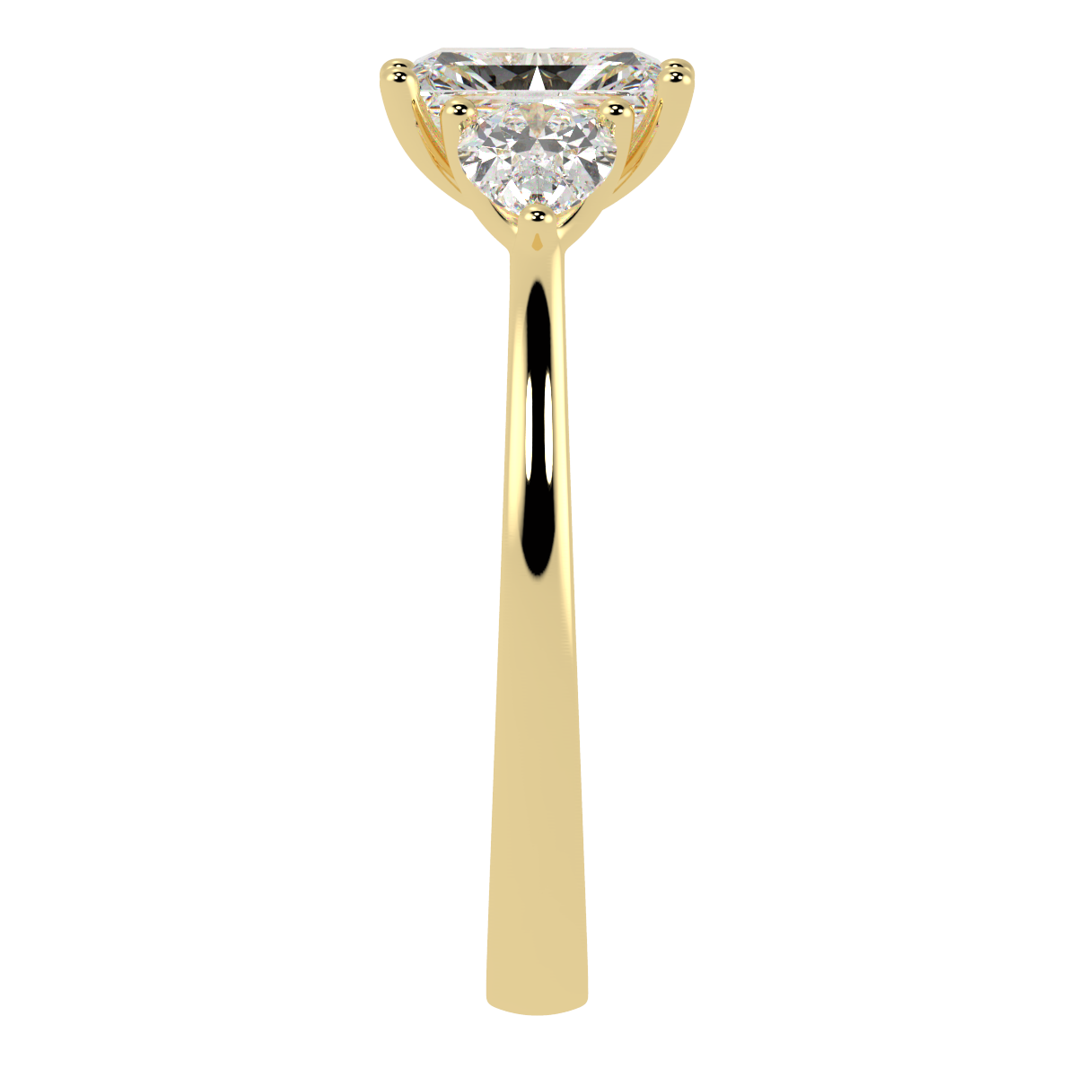 Radiant & Pear Three Stone Ring