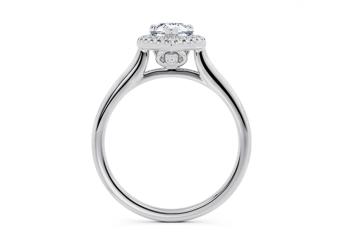 1.05ct Pear Cut Halo Engagement Ring 18ct White Gold (GIA Certified)