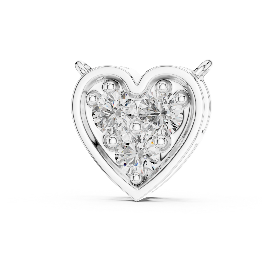Three Stone Heart Pendant
