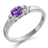 This Amethyst & Diamond Trefoil Ring showcases a beautiful purple amethyst that adds a touch of regal elegance to any outfit. With its stunning colour and timeless design, it is the perfect way to add a pop of colour to your jewellery collection. Own a royal gem that exudes luxury and sophistication.