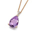 Amethyst Pear Pendant in rose gold
