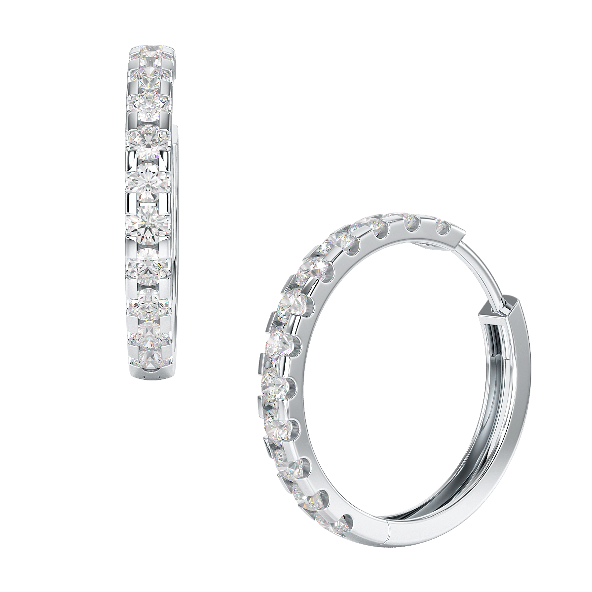 Classic Hoop Earrings in white gold or platinum