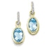 Bezel Set Aquamarine & Diamond Drop Earrings in yellow gold