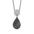 Black Diamond Drop Pendant in white gold or platinum