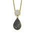 Black Diamond Drop Pendant in yellow gold