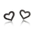 Black Diamond Heart Earrings. Designed in a charming heart silhouette and set with stunning black diamonds, this pair brings a bold yet elegant twist to classic love inspired jewellery.
